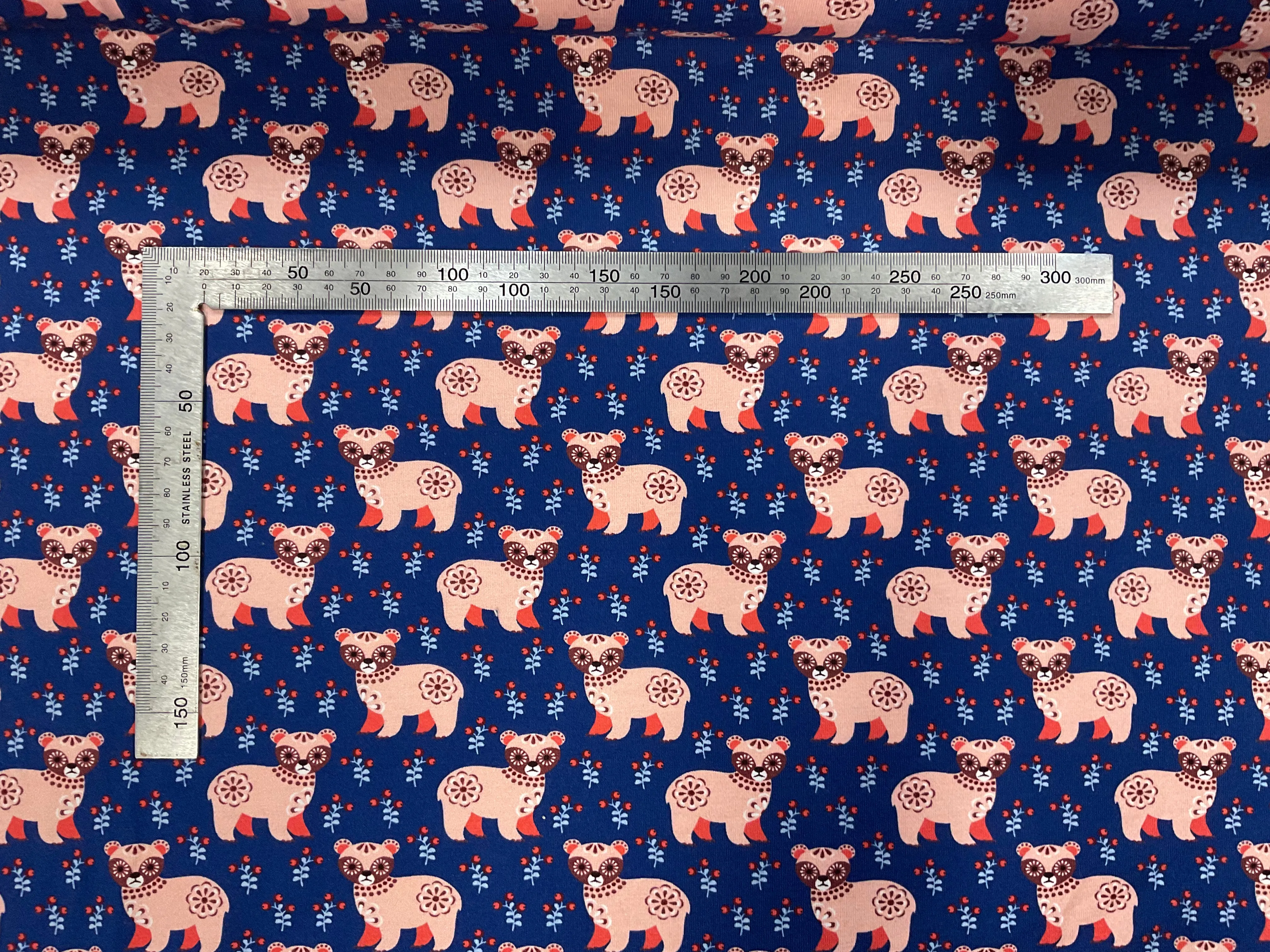 SALE Nordic Bear Cotton Jersey Fabric