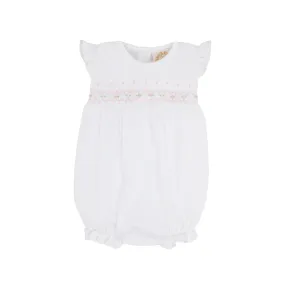 Smocked Banbury Bubble - Palm Beach Pink Rosebud Smocking