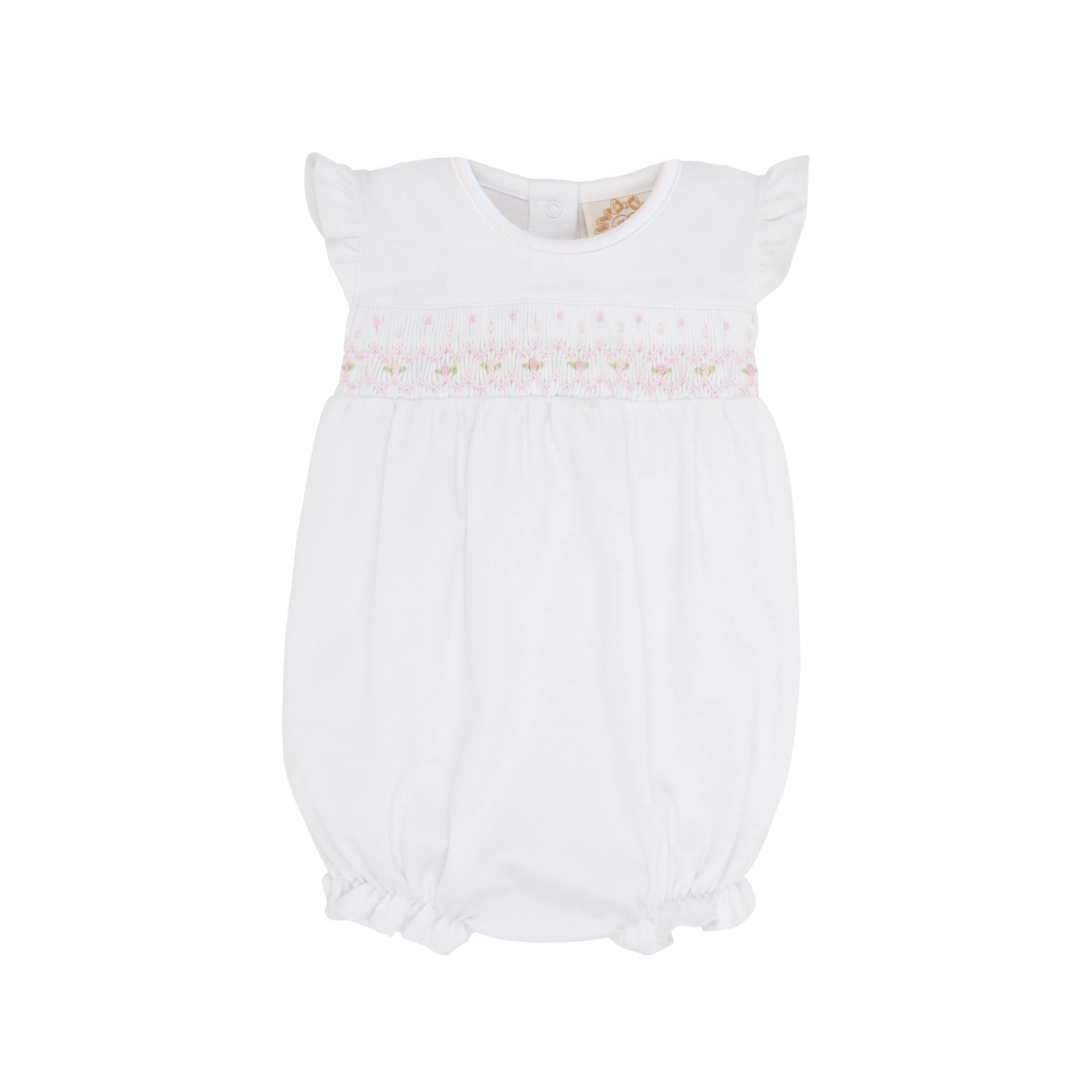 Smocked Banbury Bubble - Palm Beach Pink Rosebud Smocking