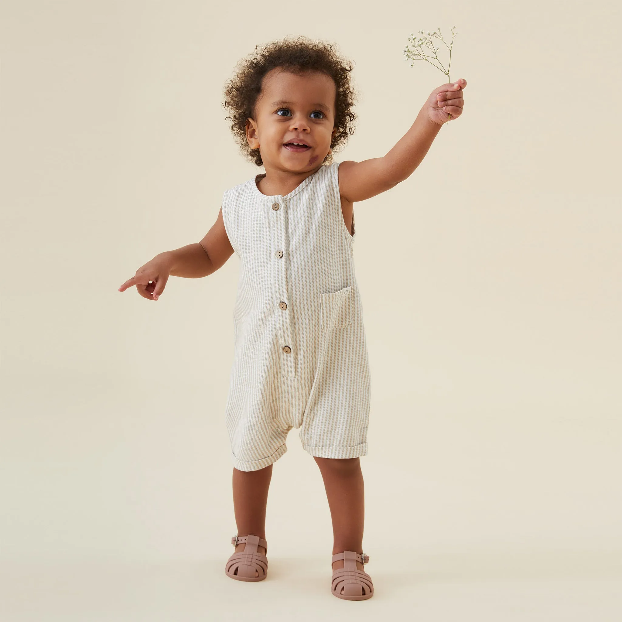 Striped Organic Cotton Beach Romper