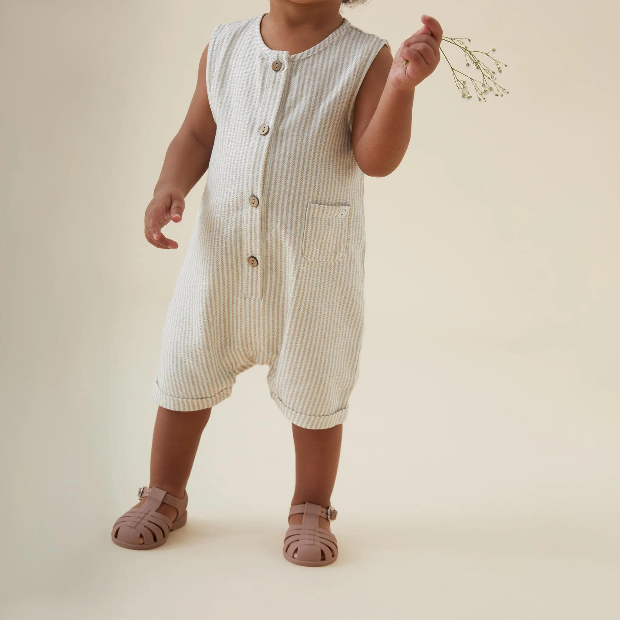 Striped Organic Cotton Beach Romper