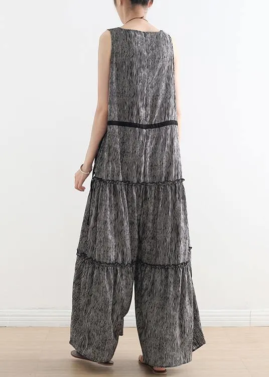 Summer Casual Multi-Layer V-neck Strap Pants With Jumpsuits