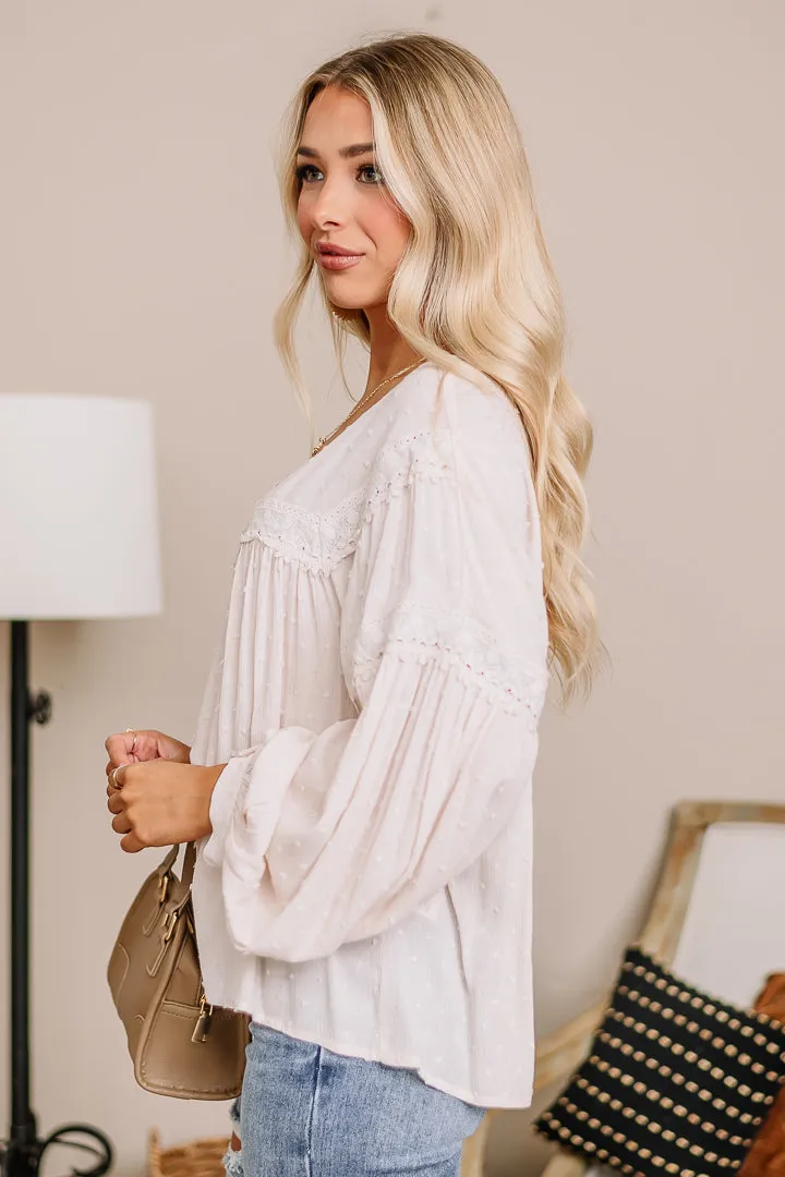 Time Standing Still Lace Trim Top