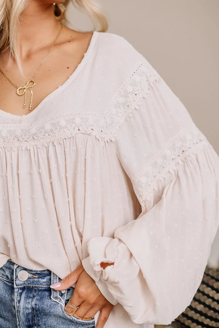 Time Standing Still Lace Trim Top