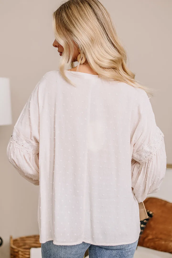 Time Standing Still Lace Trim Top