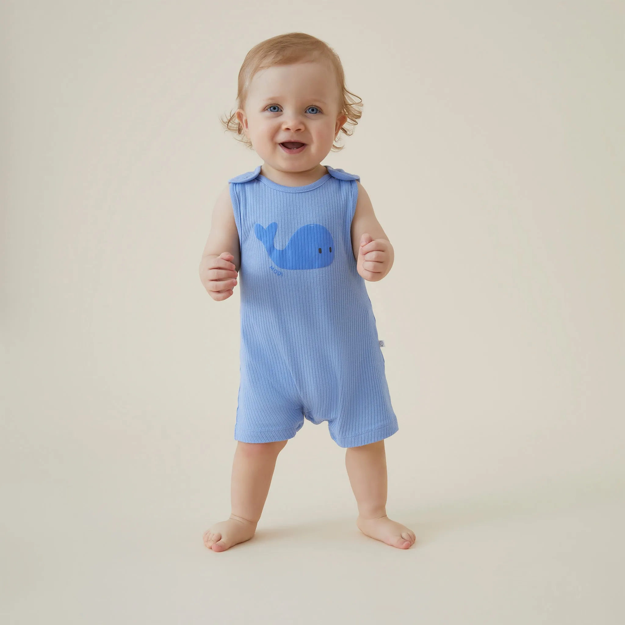 Whale Ribbed Beach Romper