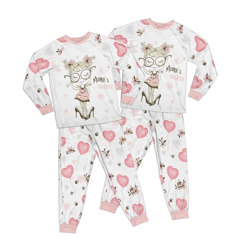 Whimsical Girl Mothers Daughter Adult Pajamas Set Matching