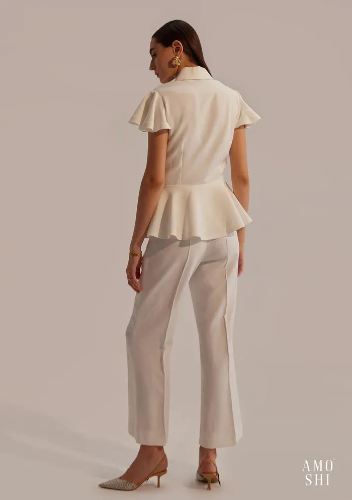 White Classic Formal Co-ord set for women Office meeting