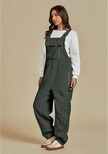 Women's Casual Adjustable Strap Overall Wide Leg Sport Polyster Fashion