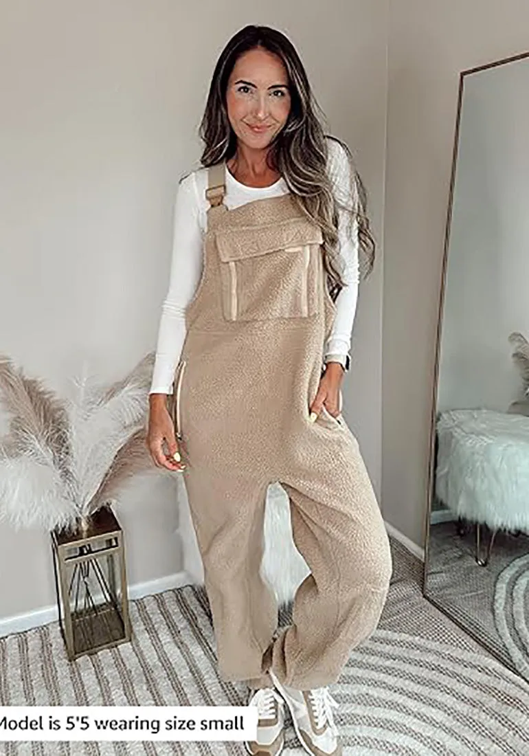 Women's Casual Adjustable Strap Overall Wide Leg Sport Polyster Fashion